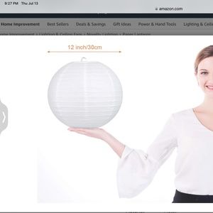 White paper lanterns for wedding, reception, party decorations